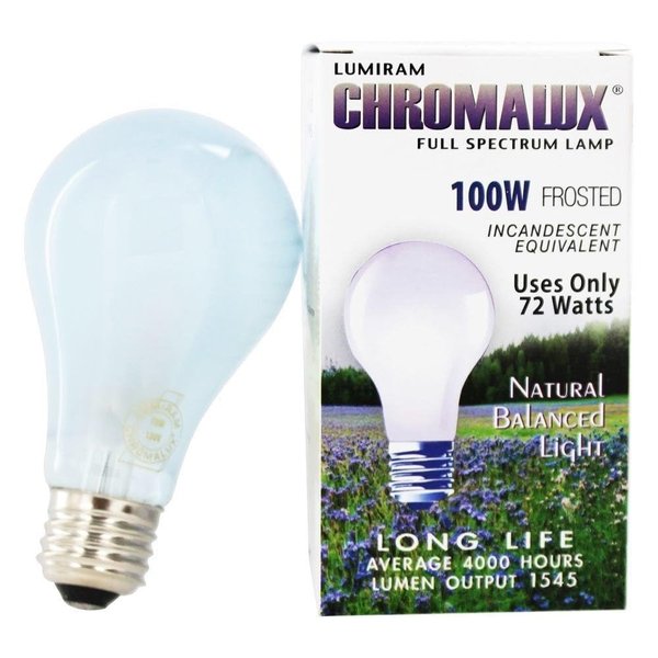 Chromalux H&PC-67531, 1 Count (Pack of 1), Light Bulb Frosted Full Spectrum (100 Watt)