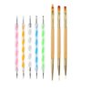 FULINJOY 5PCS Dotting Pens and 3PCS Nail Painting Brushes, Double-Ended Acrylic Nail Art Liner Brush Dotting Pen for Gel Polish Nail Paintings 3D Nail Pattern Detail Brush, Nail Art Design Tools