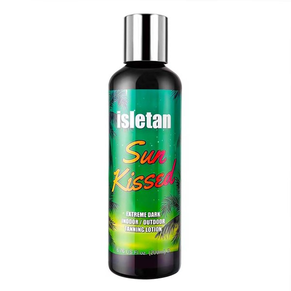 Isletan Sun Kissed Extreme Dark Tanning Accelerator Lotion For Indoor Tanning Bed & Outdoor Sun Without Bronzer, Suntan & Sunbed Tanning Lotion To Get Dark Tan W/Tattoo Protection, DHA Free, 6.76oz
