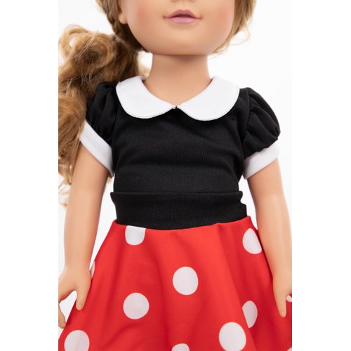 Little Adventures Twirl Princess Doll Dress - Doll Not Included - Machine Washable Child Pretend Play and Party Doll Clothes with No Glitter (Retro Polka Dot Twirl)