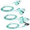 3 Pack Oxygen Mask for Face Adult with 6.6' Tube & Adjustable Elastic Strap - Size S+M+L