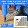 SimCos 15 Gauge 34-Degree DA Series Angled Finish Nails, (1-1/4", 1-1/2", 2", 2-1/2"), Galvanized Assorted Size Project Pack for Pneumatic, Electric Angled Finish Nailer or Nail Gun (Assembly 1200)