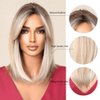 testar Blonde Wigs For White Women Blonde Bob Wigs with Curtain Bangs Women Wigs Layered Short Blonde Wigs Synthetic Wig for Daily Party Use