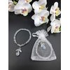 12 PCS Crystal Angel Charm Bracelet Clear With Organza Bag - Baptism Favor/Christening Favor/Recuerdos de Bautizo/Quinceanera/Baby Shower