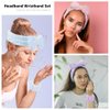 Redvigh 9Pcs Face Wash Headband Wristband Set Bow-Knot Headband and Wrist Bands Set Prevent Water Running Down for Women washing face Skincare