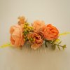 Fangsen Boho Autumn Wedding Silvery Orange Rose Golden Eucalyptus Leaf Bridal Headpiece Christmas Festival Headpiece Women Girls Party