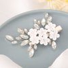 Latious Wedding Bridal Hair Clip Silver Flower Bride Hair Clips Rhinestones Hair Comb Leaf Hair Accessories for Women and Girls