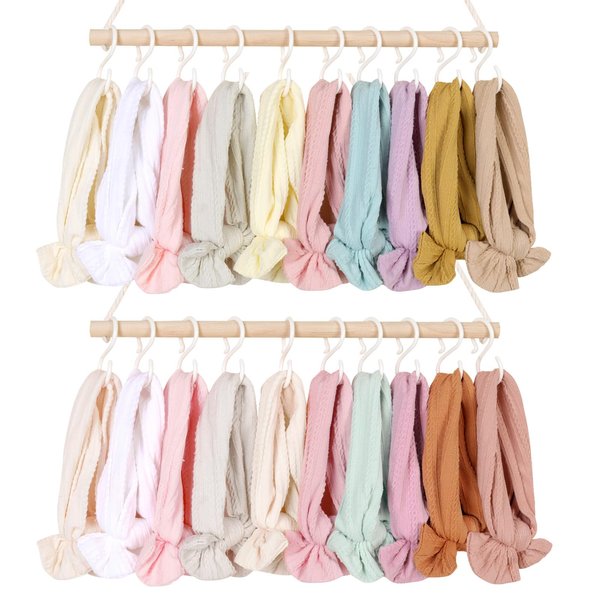 POVETIRE 2PCS Headband Holder for Girls,Baby Headband Organizer Head Bands Hair Accessories Display Storage Wall Hanging Decor for Nursery Toddler Girl Room