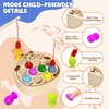 edutree Wooden Magnetic Fishing Game for Toddlers 1-3, Montessori Sensory Busy Board Fine Motor Skills Toys for 1 2 3 Years Old Boys Girls