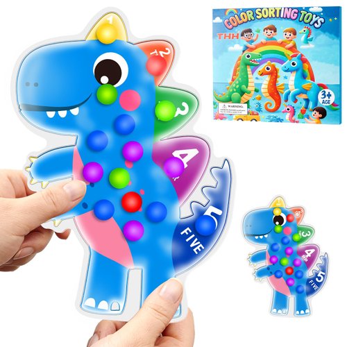 Color Sorting Toys Sensory Toys, Fine Motor Skill Games Learning Montessori Toys, Autism Toys Color Matching Preschool Activities Calm Down Travel for Toddlers Toys Gift for Kids Boy Girl Ages 3+