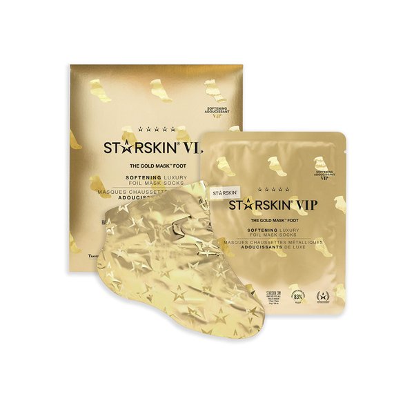 STARSKIN Moisturizing Foot Mask, with Shea Butter & Rose Oil, Hydrating & Softening, for Dry Feet, the Gold Foot Mask