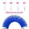 Colored Lash Extensions Mixed Tray Volume Lash Extensions Easy Fan Volume Lashes Blue Lash Extensions Flowering 0.07 Color Lashes Extension (Blue-0.07D-20-25mm)