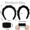 Casoty 6 Pcs Terry Cloth Headband Face Wash Headband and Wristband Set, Makeup Headband, Skin Care Headbands Spa Headband and Wristband Set, Spa Headband for Face Washing Shower Yoga