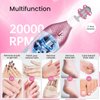 36-Piece Professional Manicure & Pedicure Kit, Cordless Nail Drill Machine,20000RPM,11Pcs Bits,4 Speed,Electric Nail File Set, Nails Care Kits, Manicure Pedicure Tools,Storage Case (Rose Red 36pcs)