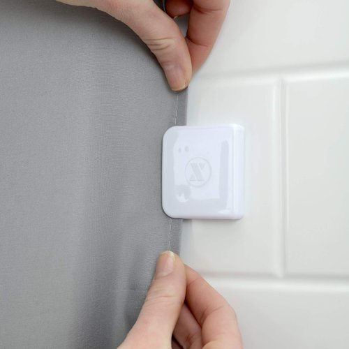 SlipX Solutions Adhesive Shower Splash Clips for Shower Curtains, Keeps Water Inside Your Shower (Easy to Install, No Tools Required, 4 Clips Per Pack)