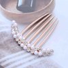 Andelaisi Boho Crystal Pearl Hair Comb Wedding Bridal Rhinestone Hair Clip Comb Shiny Rhinestone Crystal Bridal Comb Clip Vintage Pearl Hair Comb Headpiece Headwear for Women (Style A)