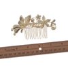 Alilang Golden Tone Flower Leaf Crystal Rhinestone Elegant Bridal Hair Comb