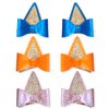 IKUHRMO 6 PCS Blue Ears Hair Clips, Glitter Bow Hair Barrettes Hair Accessories for Kids Halloween Costume Cosplay Theme Party Supplies Birthday Decorations