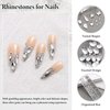 SUTOKAKA 3D Crystal Clear Glass Nail Art Rhinestones Kit Multi Shapes Flatback Silver Rhinestones Gems Round Diamond Jewels Beads with Wax Pencil Tweezer for Face Eyes Makeup Manicure Crafting