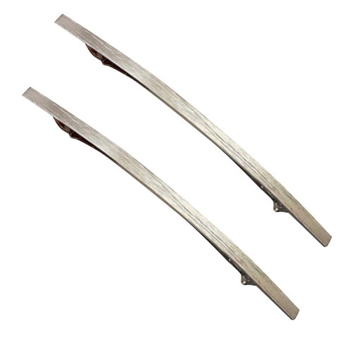 5" Long Slim Curved Metal French Barrettes for Thick Hair Sturdy Spring Clips Barrette Ponytail Hair Grip No Slip Workouts Hairpins Chic Styling,2 Pcs (Silver)