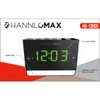 HANNLOMAX HX-128CR Alarm Clock Radio, PLL FM Radio, 1.2 inches Green LED Display, Dual Alarm, 6 Levels Night Light, USB Port for 1A Charging, AC/DC Adaptor Included