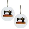 Set of 2 Antique Sewing Machine Solid Ceramic Fan Pulls