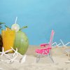 STOBOK 2PCS Miniature Folding Beach Chairs Mini Dolls House Furniture Plastic Beach Lounge Chairs Dollhouse Furniture Accessories