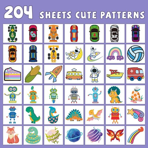 EMOME 204 Sheets Individually Wrapped Tattoos for Kids,Kids Temporary Tattoos for Birthday Party Favors Supplies Goodie Bag Stuffers,Waterproof Kids Fake Tattoos Stickers