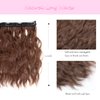 KGBFASS Highlights Hair Extensions 4Pcs Clip in Hair Extensions 12 Inch Wavy Black Brown Thick Hairpieces Fiber Hair for Women - 120g, Black Brown
