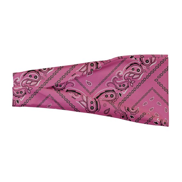 SAE99 Paisley Print Headband, Head Wrap, Stretchy Headband, Sport Yoga Headband Fits All (Pink)