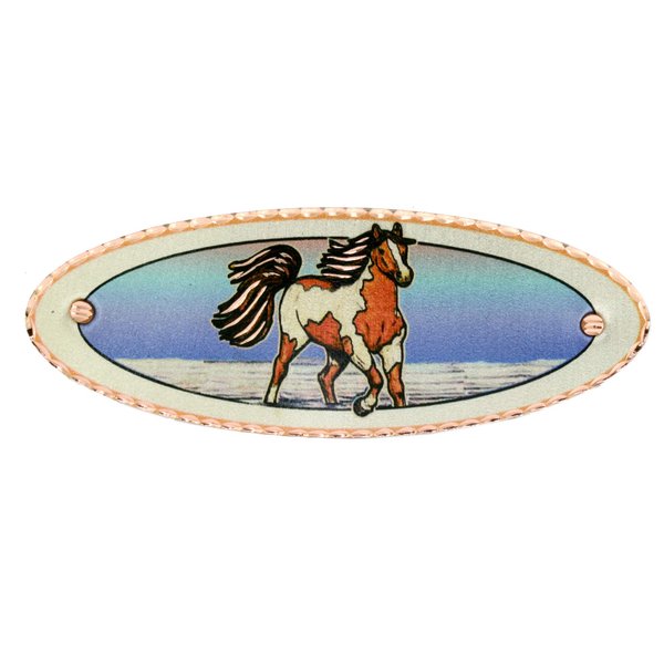 Colorful Horse Oval Hair-Clip Equestrian French Barrette Clip, Hair Accessories Horse Jewelry