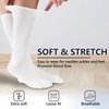 +MD 6 Pairs Non-Binding Women's Cushioned Moisture Wicking Diabetic Crew Dress Socks 9-11 White