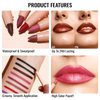 Oulac Lipstick & Lipliner Set 3PCS High Impact Lipcolor with Moisturizing Formula, Vegan Beauty, Full-Coverage Lip Color, Gift Lipstick for Women, LL08+02+PG02