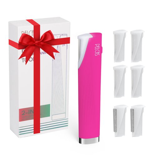 PELCAS Electric Dermaplaning Tool Kit with LED Light, Mini Face Dermaplaning Razor with 6 Replace Blades, Painless 3 Speeds Facial Peach Fuzz, Exfoliation & Hair Removal System for Women BV18-712