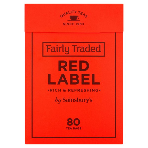 Sainsbury's Red Label Back Tea | 80 Teabags | Fairtrade Tea from England