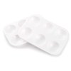 Cedilis 50 Pack White Art Paint Tray Palette, Rectangular Plastic Paint Tray for Kids, Adult, Student Watercolor Craft DIY Art Painting, 6 Wells, Easy to Clean