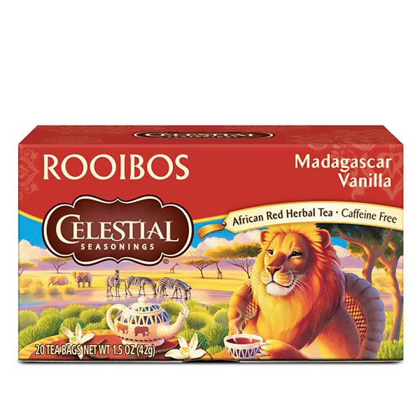 Celestial Seasonings Herbal Tea, Rooibos Madagascar Vanilla, 20 Count (Pack of 6)