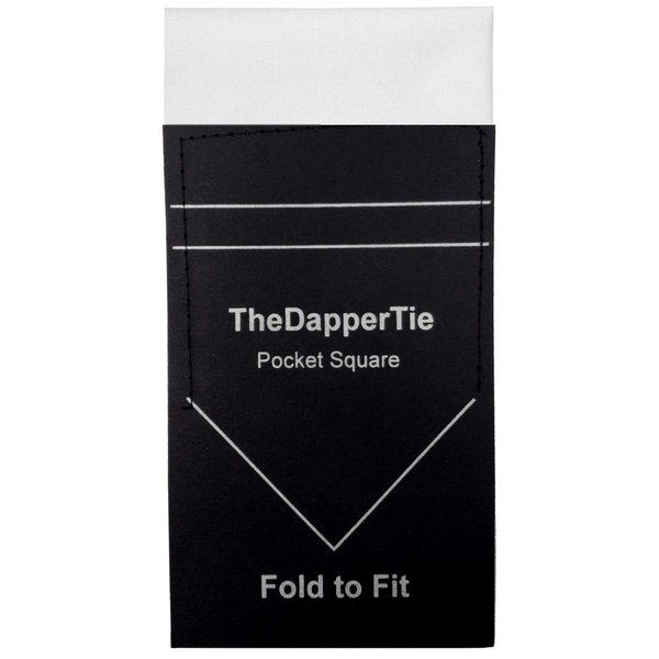 TheDapperTie - Men's White Cotton Extra Thick Flat Pre Folded Pocket Square on Card