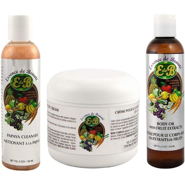 generic Essence de Beaute Collagen & Vitamin E Face & Body Cream + Body Oil + Papaya Cleanser