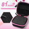 81 Holes Nail Drill Bit Holder, (ONLY CASE) Nail Bits Display Organizer Container, Dustproof Portable Organizer Storage Bag, Efile Nail Bits Professional Manicure Tools, for Manicure Tools