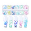 Holographic Mermaid Nail Art Glitter Iridescent Flakes JMEOWIO 12 Grids Gradient Bright Ice Slag Nail Sequins Paillettes Summer Nail Art Decoration
