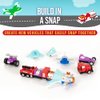 POPULAR PLAYTHINGS Micro Mix or Match Vehicles Deluxe Set of 4 Toy Cars, Toy Fire Truck, Toy Airplane