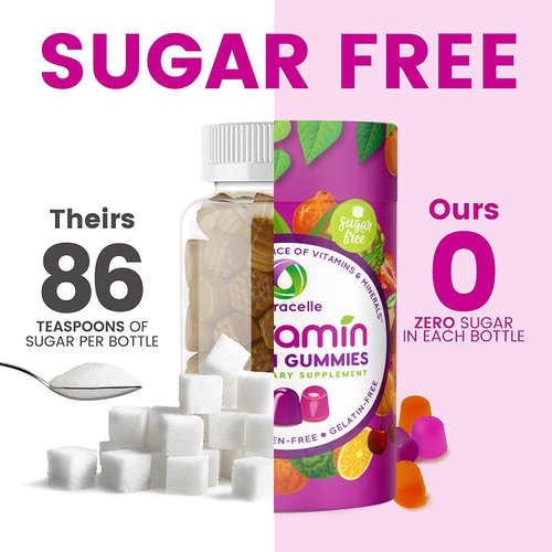 NUTRAMIN Daily Vegan Keto Multivitamin Gummies Vitamin C, D2, and Zinc for Immunity, Plant-Based, Sugar-Free, Nut-Free, Gluten-Free, with Biotin, Vitamin A, B, B6, B12 & More 90 Count, 45 Days