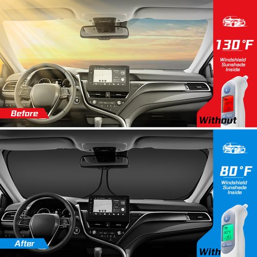 ARISMOTOR Windshield Sun Shade for Mazda CX5 2017-2024, Custom Fit Foldable Front Window Sunshade Sun Visor Protector, Block UV Rays Keep Your Car Cooler