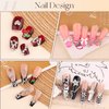 80Pcs 16 Styles 3D Nail Charms and Flatback Gems Pearl + Nail Chains, Silver Shiny Luxury Gems, Crystal Diamond Jewels Studs with Rhinestones for Nail Design, Nail Art Decor Set for Acrylic Nails