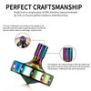 CHEETOP Precision Metal Spinning Top, Long Lasting Spin Time and Perfect Balance, Skilled Adult Easily Exceed 10 Mins, Portable Stainless Steel EDC Office Desktop Game Toys (L, Iridescent)