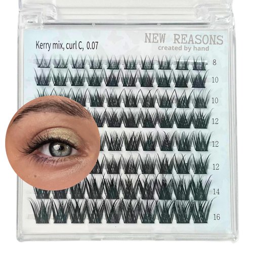 New Reasons Lash Clusters 80 Pcs Individual Lashes Cluster 8-16 mm C D Curl DIY Eyelash Extensions at Home Kerry Mix