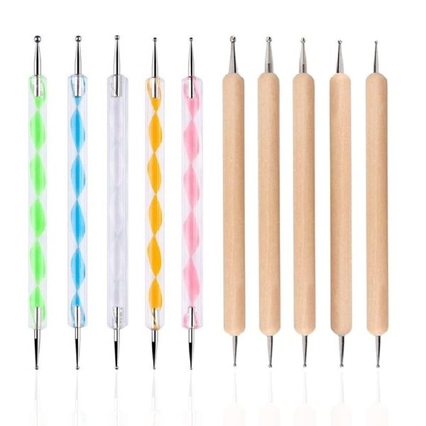FULINJOY 10PCS Dotting Tools Set for Nail Art, Embossing Stylus for Painting Rocks Mandalas, Art Dot Tools