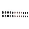 CEWEWP Black Short Press On Nails, 24Pcs Short Square Fake Nails with Black Vines and Dark Butterfly Designs False Nails with Designs Full Cover Acrylic Nails Stick Glue On Nails for Women Girls