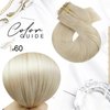 Moresoo Seamless Clip in Hair Extensions Human Hair Blonde Invisible Clip in Human Hair Extensions Seamless Platinum Blonde PU Seamless Extensions Clip in Human Hair Blonde #60 7pcs/120g 22inch